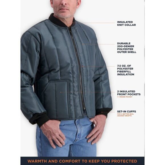 RefrigiWear Econo-Tuff® Jacket Insulated Water-repellent Quilted Lightweight 4XL - Picture 6 of 12